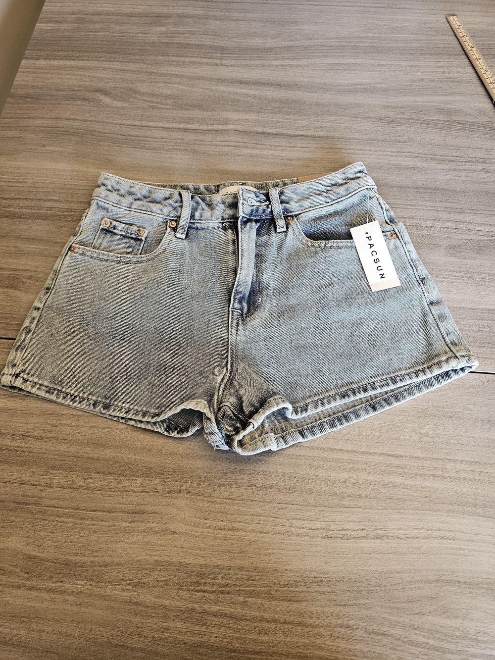 PacSun Women's Light Blue High-Rise Denim Shorts 24